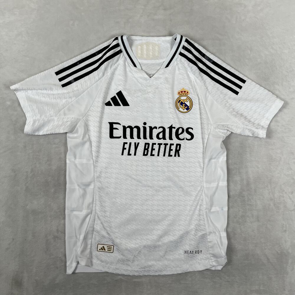 Real Madrid Jersey Shirt Mens M Slim Fit White Soccer Football Adidas Emirates